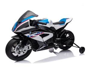 אופנוע BMW עם גלגלי גומי אמיתיים 12 וולט צבע לבן