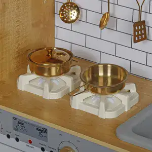 מטבח עץ אלקטרוני זהב כולל ברז מים זורמים