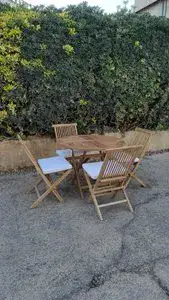 2 יח כיסאות עץ טיק כולל כרית ריפוד מבצע מהסרטים