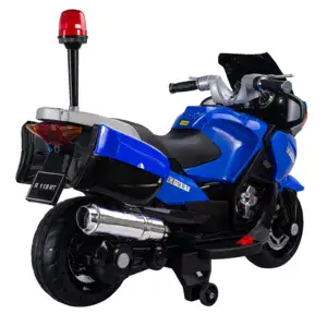 אופנוע משטרה כחול לילדים 24V חזק