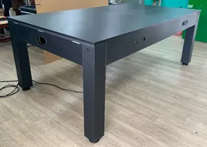 שולחן סנוקר 4 ב -1 איכותי בעל 4 מצבים בצבע שחור ובד ירוק