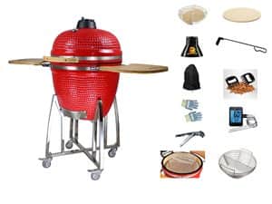 מעשנה גריל וטאבון 24 אינץ KING KAMADO כולל מתנה של ציוד למעשנה