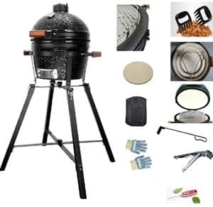 מעשנת , גריל וטאבון KING KAMADO בגודל 16 אינץ עם מעמד כולל אביזרים