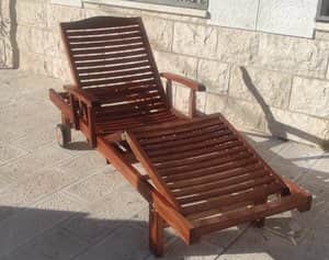 מיטת שיזוף 3 שלבים מעץ טיק דגם לימור