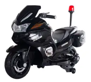 אופנוע משטרה שחור לילדים 24V חזק