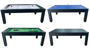 שולחן סנוקר 4 ב -1 איכותי בעל 4 מצבים בצבע שחור ובד ירוק